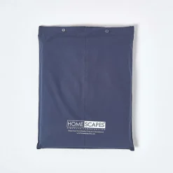 Parure de lit 100% coton égyptien 200 fils bleu marine, 260x220cm - HOMESCAPES