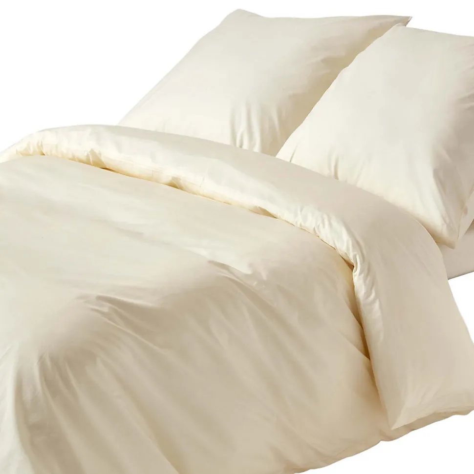 Parure de lit 100% coton égyptien 200 fils ivoire, 240x220cm - HOMESCAPES