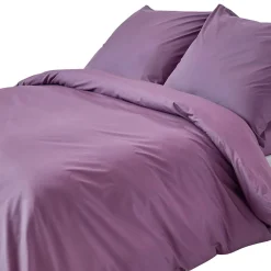Parure de lit 100% coton égyptien 200 fils violet, 240x220cm - HOMESCAPES
