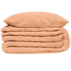 Parure de lit - gaze de coton - rose - 260x240 cm - Atmosphera