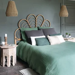 Parure de lit - gaze de coton - vert céladon - 260x240 cm - Atmosphera