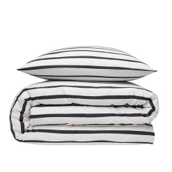 Parure de lit 2 personnes à rayures en polycoton 240x220cm