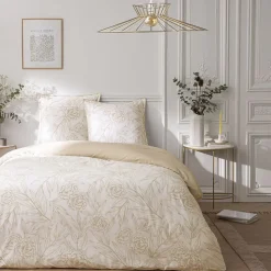 Parure de lit 2 personnes en satin de coton réversible 260x240cm