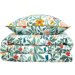 Parure de lit 2 personnes en satin de coton imprimé floral 260x240cm