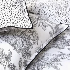 Parure de lit 2 personnes en coton 57 fils imprimé blanc 240x220cm