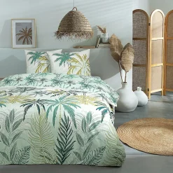 Parure de lit 2 personnes feuillage réversible 260x240cm