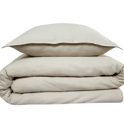 Parure de lit 2 personnes en satin de coton unie 240x220cm