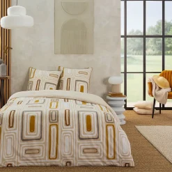 Parure de lit 2 personnes géométrique réversible 240x220cm