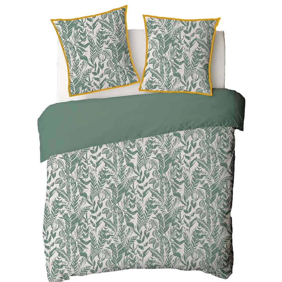 Parure de lit 2 personnes tropical réversible unie 240x220cm