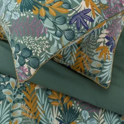 Parure de lit 2 personnes végétal tropical réversible 240x220cm