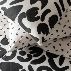 Parure de lit 2 personnes géométrique bicolore 260x240cm