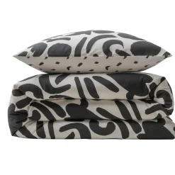 Parure de lit 2 personnes géométrique bicolore 260x240cm