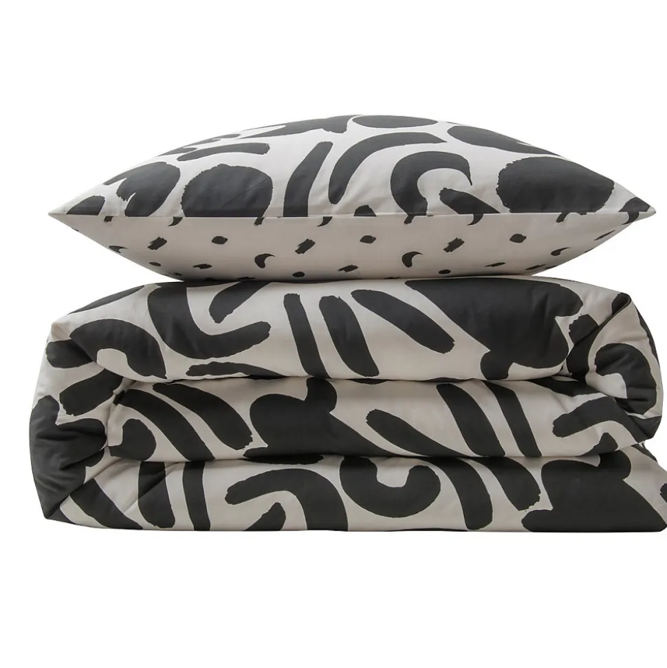 Parure de lit 2 personnes géométrique bicolore 260x240cm