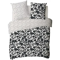 Parure de lit 2 personnes géométrique bicolore 260x240cm