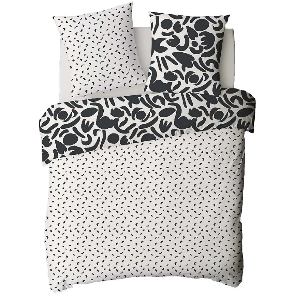 Parure de lit 2 personnes géométrique bicolore 260x240cm