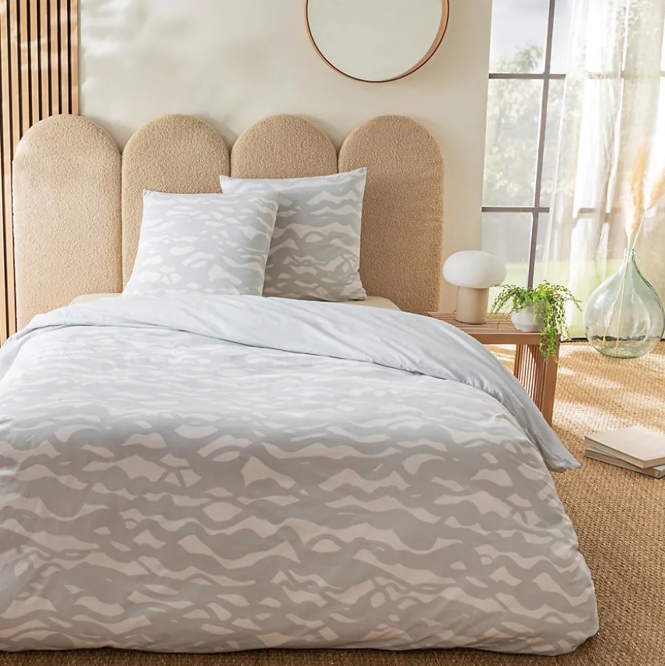 Parure de lit 2 personnes nuage réversible en coton 260x240cm