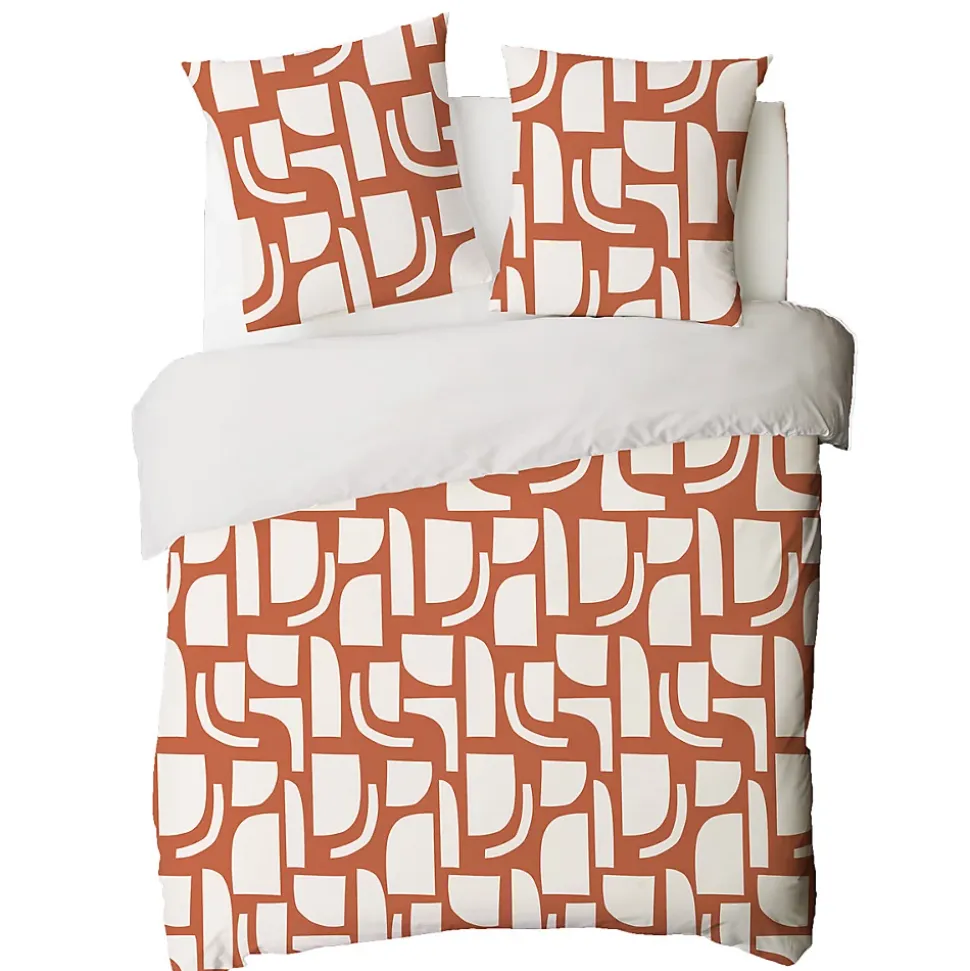 Parure de lit 2 personnes géométrique bicolore 260x240cm