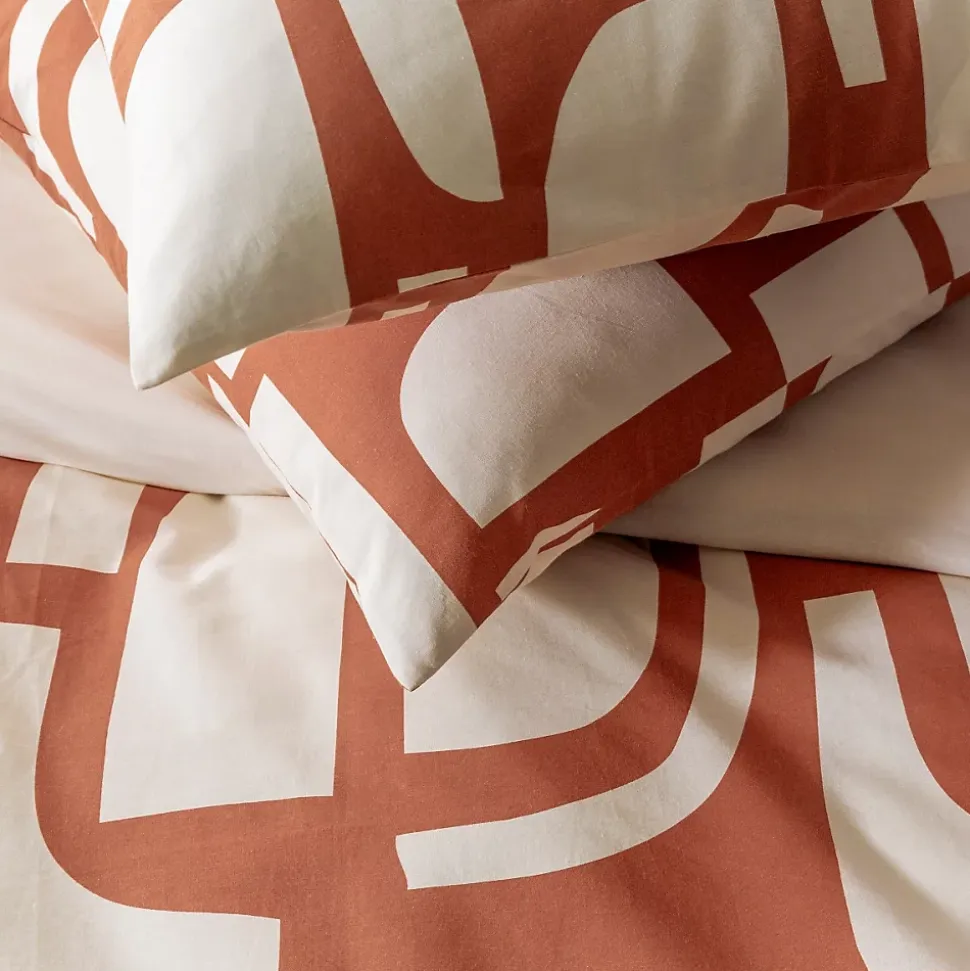 Parure de lit 2 personnes géométrique bicolore 260x240cm