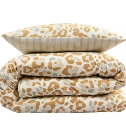 Parure de lit 2 personnes imprimé léopard réversible 260x240cm