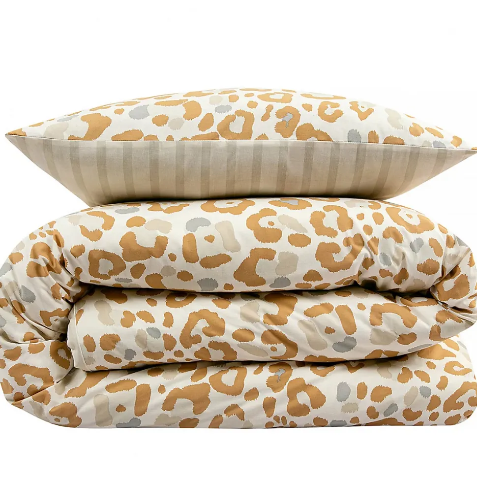 Parure de lit 2 personnes imprimé léopard réversible 260x240cm