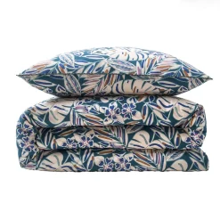 Parure de lit 2 personnes végétal réversible uni 240x220cm