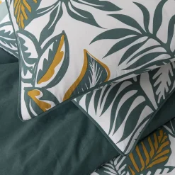 Parure de lit 2 personnes imprimé végétal réversible 260x240cm