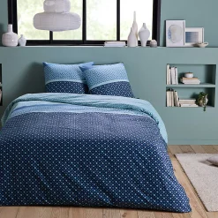 Parure de lit 2 personnes géométrique en microfibre 200x200cm