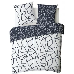 Parure de lit 2 personnes géométrique abstrait réversible 260x240cm