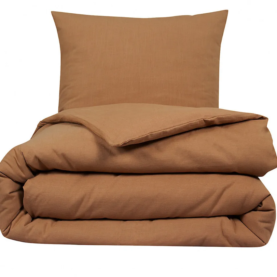 Parure de lit 2 personnes unie effet lin 260x240cm