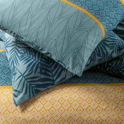 Parure de lit 2 personnes en coton 57 fils imprimé vert 240x220cm