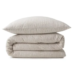 Parure de lit 2 personnes en coton 57 fils imprimé beige 260x240cm