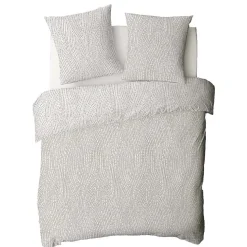 Parure de lit 2 personnes en coton 57 fils imprimé beige 260x240cm