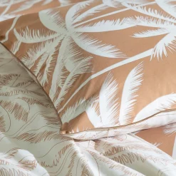 Parure de lit 2 personnes en coton 57 fils imprimé camel 240x220cm