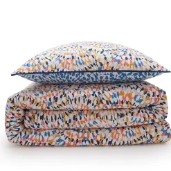 Parure de lit 2 personnes colorée réversible 260x240cm