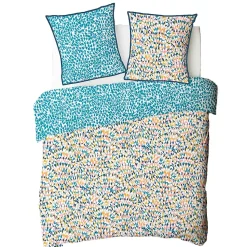 Parure de lit 2 personnes colorée réversible 260x240cm