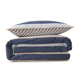 Parure de lit 2 personnes à rayures réversible 260x240cm