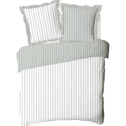 Parure de lit 2 personnes en coton 57 fils imprimé blanc 260x240cm