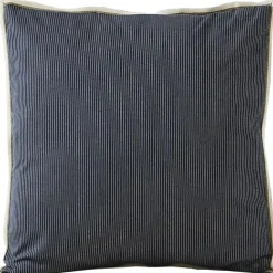 Parure de lit 3 pièces : housse 200x200 cm et taie 65x65 cm coton BRIXTON à rayures noires