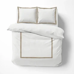 Parure de lit 3 Pièces coton et lin (240x220 cm - Blanc)