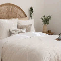 Parure de lit 3 pièces Edie jacquard blanc 260x240cm - Atmosphera