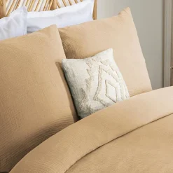 Parure de lit 3 pièces Flora gaze de coton lin 260x240cm - Atmosphera