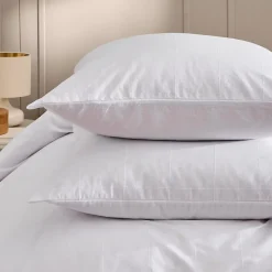 Parure de lit 3 pièces LINELLA Blanc- 240 x 220 cm Coton/Polyester lavé jacquard 57 fils