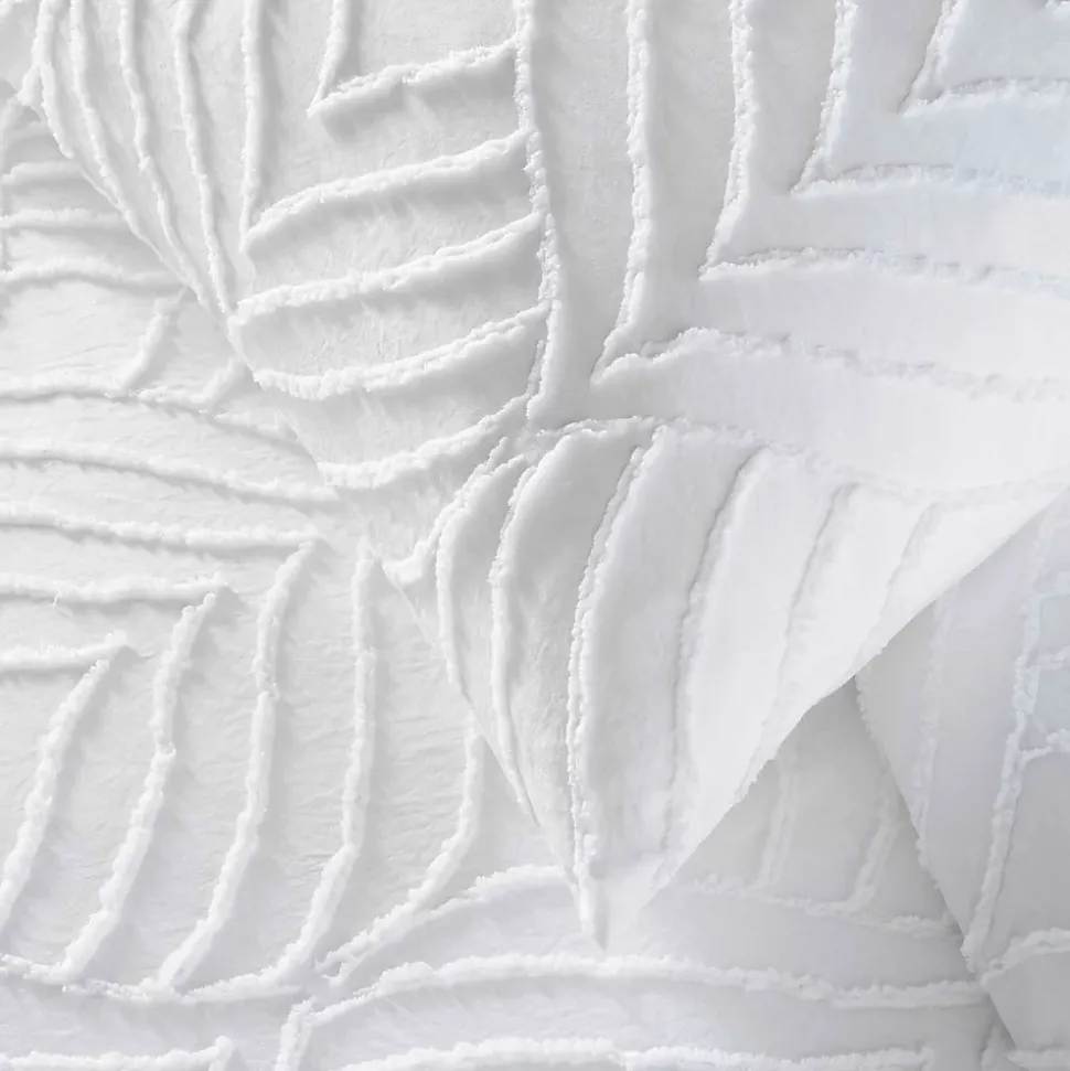 Parure de lit 3 pièces tufté (140x200 cm - Blanc)