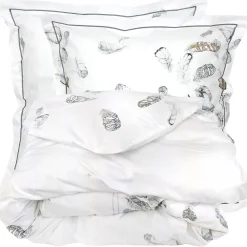 Parure de lit 3 pièces 200x200 cm taies 65x65 cm Percale pur coton PLUMES