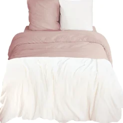 Parure de lit 3 pièces 240x220 cm microfibre et sherpa SHERPA Rose