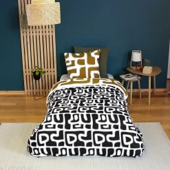 Parure de lit 2 pièces 140x200 cm BAKA 100% microfibre motif abstrait