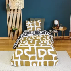 Parure de lit 2 pièces 140x200 cm BAKA 100% microfibre motif abstrait