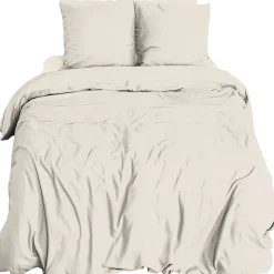 Parure de lit 3 pièces 260x240 cm microfibre SENSATION FLANELLE beige