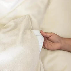 Parure de lit 3 pièces 260x240 cm microfibre SENSATION FLANELLE beige