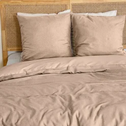 Parure de lit 3 pièces 240x220 cm microfibre SENSATION FLANELLE rose